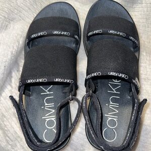 Calvin Klein Black Strap Sandals for Women
